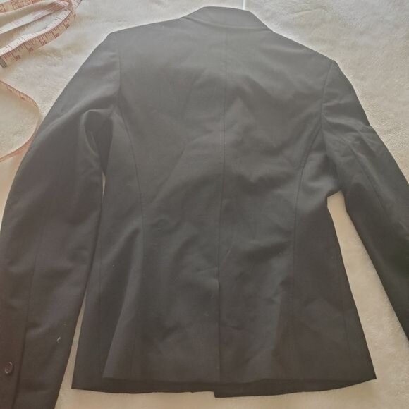 Express Design Studio womens Black Blazer Sz 6 small embroidered 2 buttons fair - Picture 2 of 15